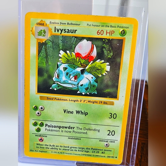 Vintage 1999 Base Set Pokémon~IVYSAUR #30/102 Shadowless Uncommon - Picture 1 of 5